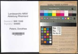 Entnazifizierung Dorothea Peters , geb. 13.10.1912 (Lehrerin)