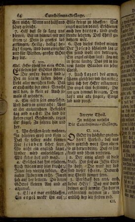 Zweyte Theil. In welchem verfasset Die Catechismus-Gesänge.