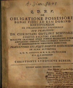 De obligatione possessoris bonae fidei ad rem domino restituendam