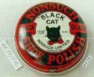 Blechdose für Schuhcreme "NONSUCH SHOE POLISH BLACK BLACK BLACK CAT" mit Inhalt