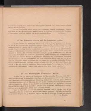 23. Der botanische Garten und das botanische Institut.