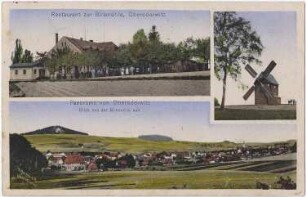Oderwitz-Oberoderwitz. Birkmühle, Bockmühle und Restaurant zur Birkmühle, kolorierte Ansichtskarte