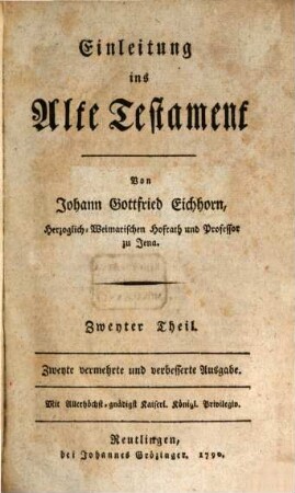 Einleitung ins Alte Testament, 2