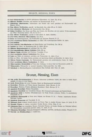 Bronze, Messing, Eisen (Nr. 439-498)