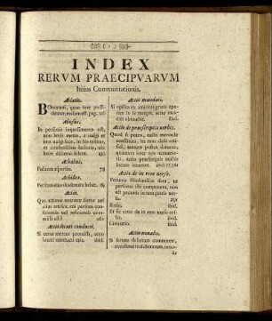 Index Rerum Praecipuarum.