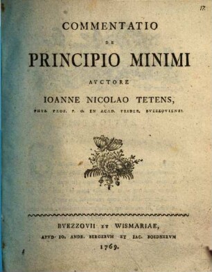 Commentatio De Principio Minimi