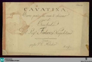 Cavatina Cara pace, in van ti chiamo : per il cembalo