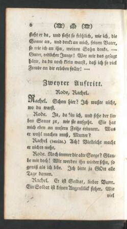Zweyter Auftritt. Rode, Rachel
