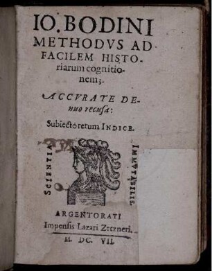 Jo. Bodini Methodus Ad Facilem Historiarum cognitionem
