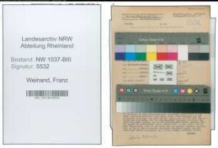 Entnazifizierung Franz Weinand , geb. 13.11.1888 (Lehrer)