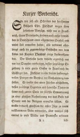 Kurzer Vorbericht.