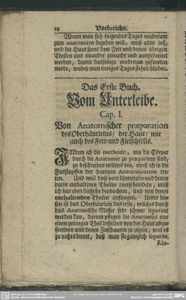 Das Erste Buch. Vom Unterleibe