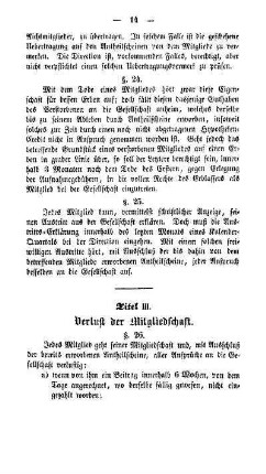 Titel III. Verlust der Mitgliedschaft