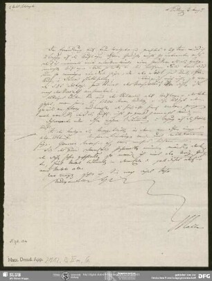 Eigenh. Brief von Johann Friedrich von Cotta an August Wilhelm von Schlegel, Tübingen, 02.08.1807