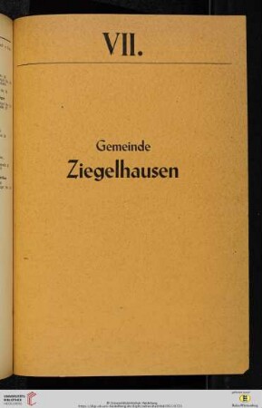 VII. Gemeinde Ziegelhausen