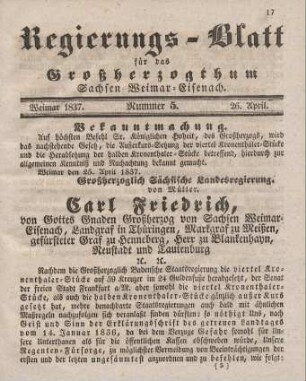 Nr. 5 : 26. April 1837