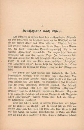 I. Deutschland nach Osten