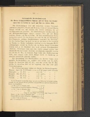 Astronomische Ortsbestimmungen des Herrn Kompagnieführers Ramsay auf der Reise von Kisaki nach Dar-es-Salâm im April und Mai des Jahres 1894.