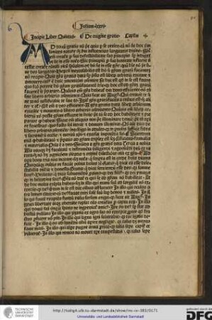 Incipit liber quintus de origine gratie.