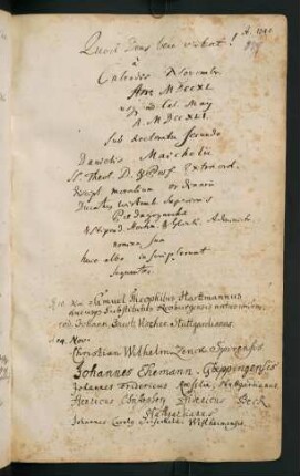 Winterhalbjahr 1740/1741. Rektorat Daniel Maichel