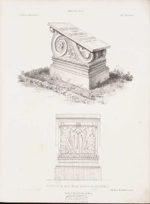 Grabmal auf dem Luisenkirchhof, Berlin: Perspektivische Ansicht, Detail (aus: Architektonisches Skizzenbuch, H. 70/5, 1864)