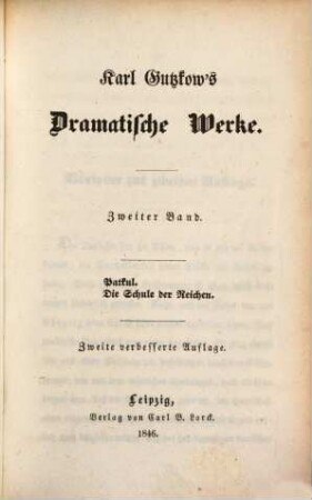 Karl Gutzkow's Dramatische Werke, 2. Patkul
