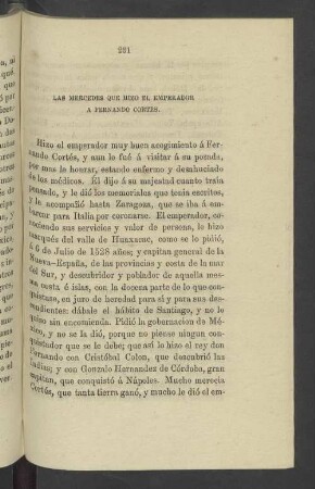 Las Mercedes Que Hizo El Emperador A Fernando Cortes