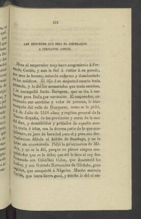 Las Mercedes Que Hizo El Emperador A Fernando Cortes