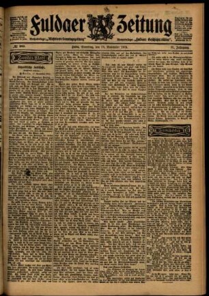 Zweite Ausgabe vom Samstag, den 19. November 1904.