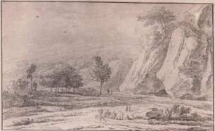 Berglandschaft, staffiert
