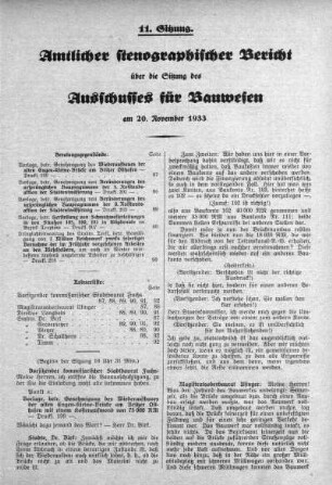 Sitzung 11, 20. November 1933