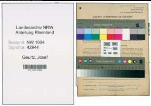 Entnazifizierung Josef Geurtz , geb. 01.04.1911 (Malermeister)