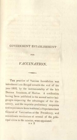 Government Establishment for Vaccination