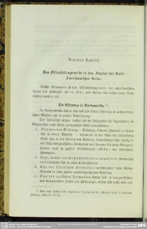 Neuntes Kapitel. Das Eisenhüttengewerbe in den Staaten der Nord-Amerikanischen Union