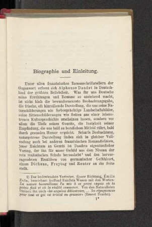 Biographie und Einleitung.