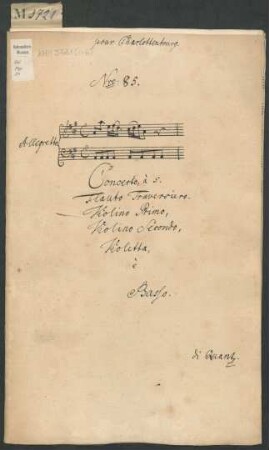 Konzerte; fl, strings, bc; A-Dur; QV 5: 218