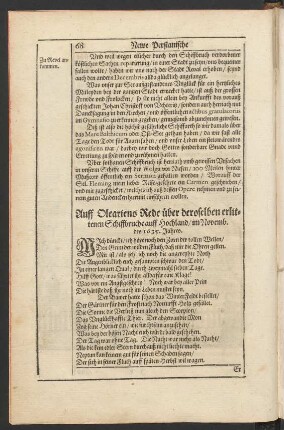 Auff Oleariens Rede über deroselben erlittenen Schiffbruche auff Hochland/ im Novemb. des 1635. Jahres.
