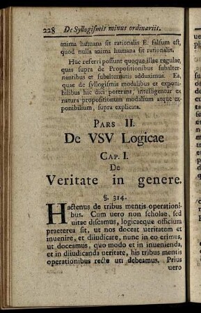 Pars II. De Usu Logicae