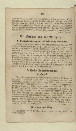 III. Einiges aus der Naturlehre