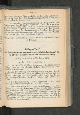 Schlepp-Tarif
