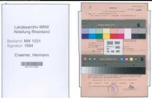 Entnazifizierung Hermann Craemer , geb. 00.00.0000 ()