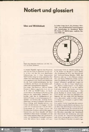 Über: Lothar Lang „Das Bauhaus 1919-1933 – Idee und Wirklichkeit“ : Notiert und glossiert