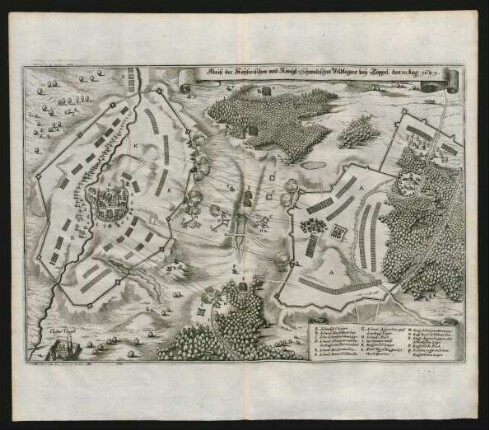 Abriß des Kayserischen und Königl: Schwedischen Veldlägers beij Töppel, den 30. Aug. 1647.
