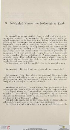 D. Nederlandsch Museum voor Geschiedenis en Kunst