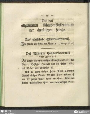 Die drei allgemeinen Glaubensbekenntnisse der christlichen Kirche
