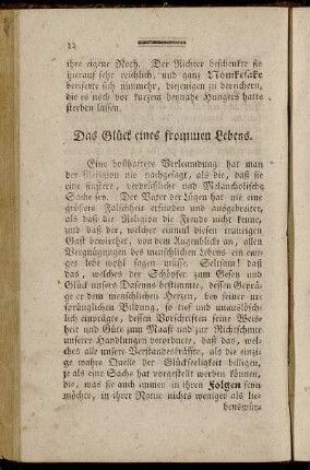 Das Glück eines frommen Lebens