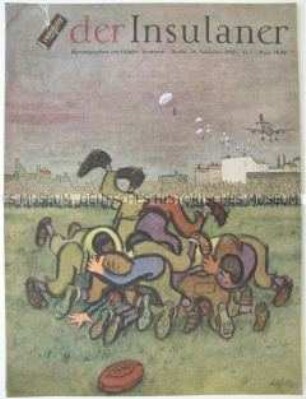 Satirische Zeitschrift "der Insulaner" mit Titelkarikatur auf die "Rosinenbomber" während der Luftbrücke