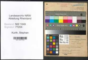 Entnazifizierung Stephan Kurth , geb. 26.12.1903 (Schlosser)