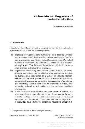 Kimian states and the grammar of predicative adjectives