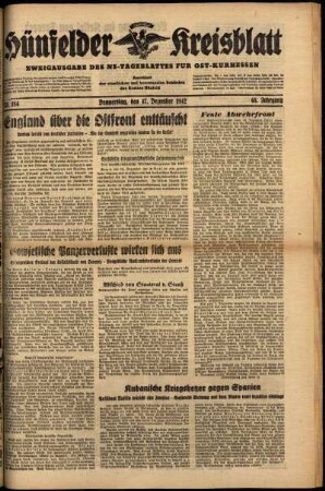 Ausgabe vom Donnerstag, den 17. Dezember 1942.